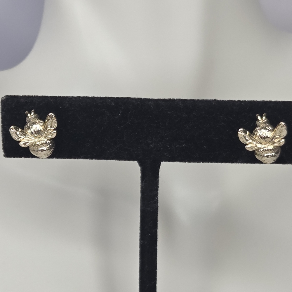authentic kendra scott bumble bee fly insect gold tone pierced earrings small